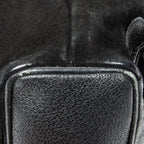 Backpack Mini Bamboo Backpack Black Suede Leather
