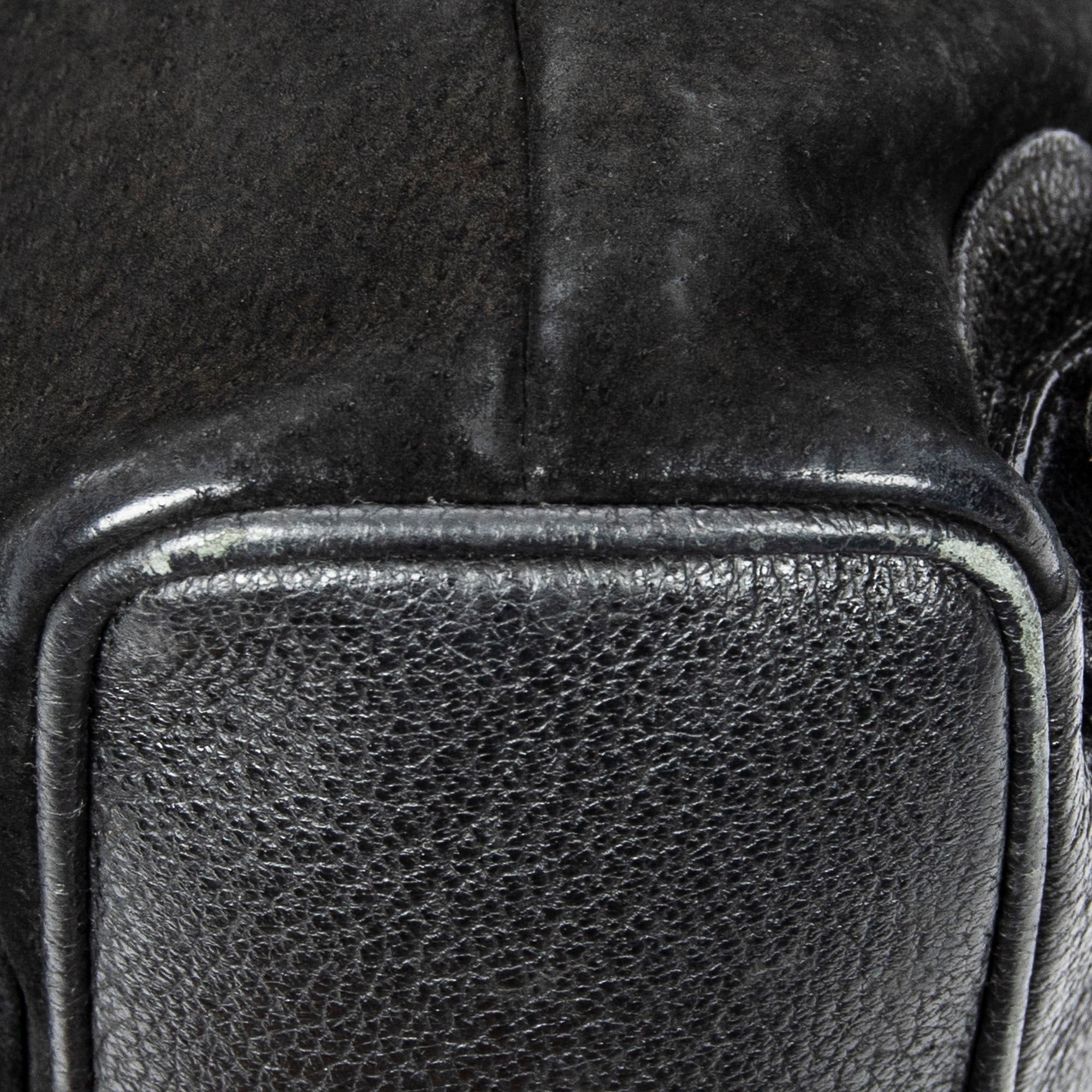 Backpack Mini Bamboo Backpack Black Suede Leather