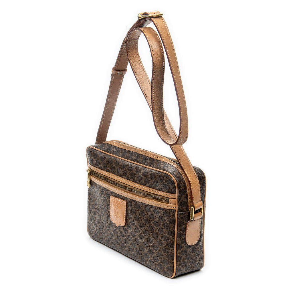 Shoulder bag Zip Crossbody Brown Macadam Coated Canvas
