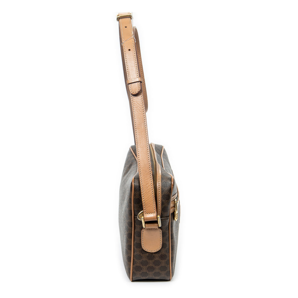 Shoulder bag Zip Crossbody Brown Macadam Coated Canvas