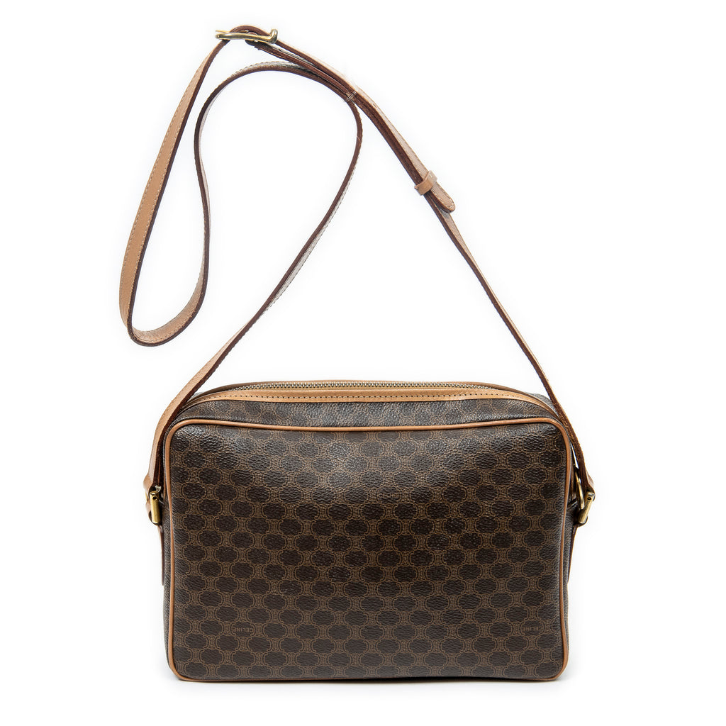 Shoulder bag Zip Crossbody Brown Macadam Coated Canvas