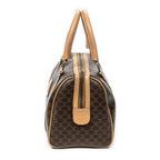 Handbag Mini Boston Brown Macadam Coated Canvas