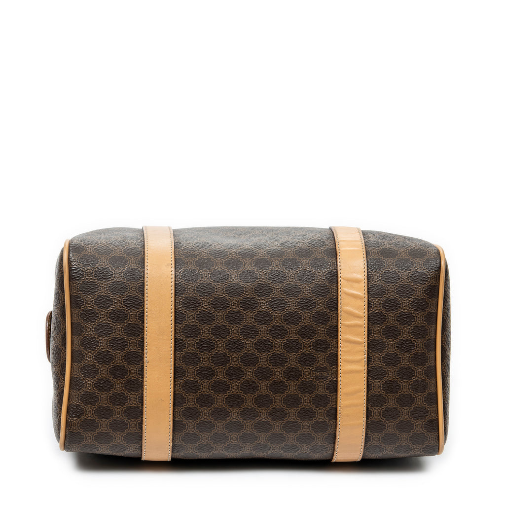 Handbag Mini Boston Brown Macadam Coated Canvas