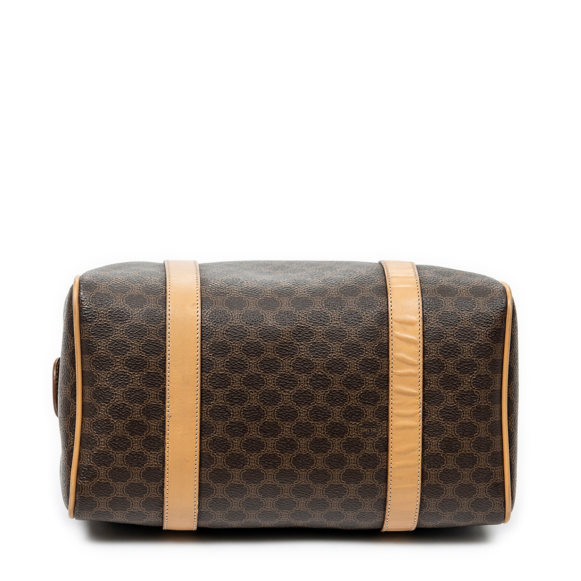 Handbag Mini Boston Brown Macadam Coated Canvas