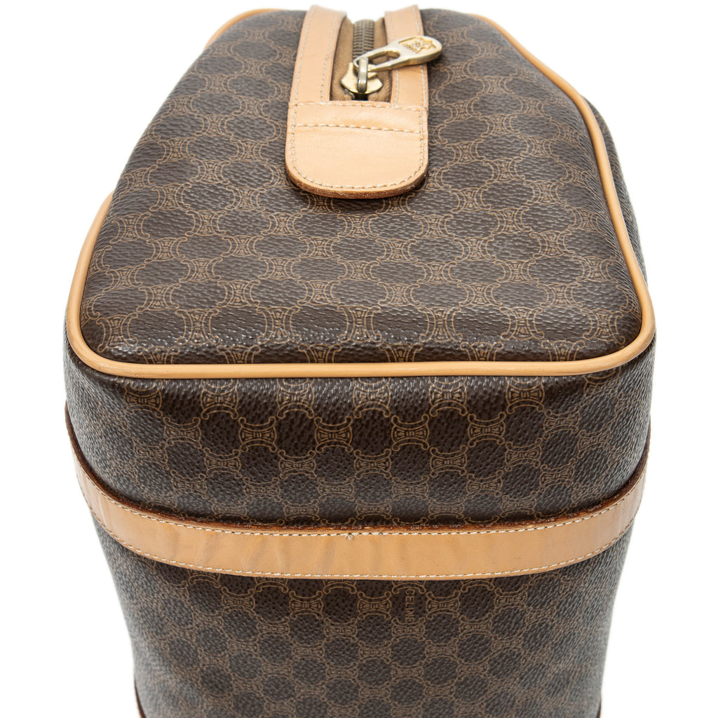 Handbag Mini Boston Brown Macadam Coated Canvas