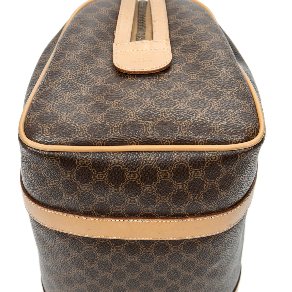 Handbag Mini Boston Brown Macadam Coated Canvas