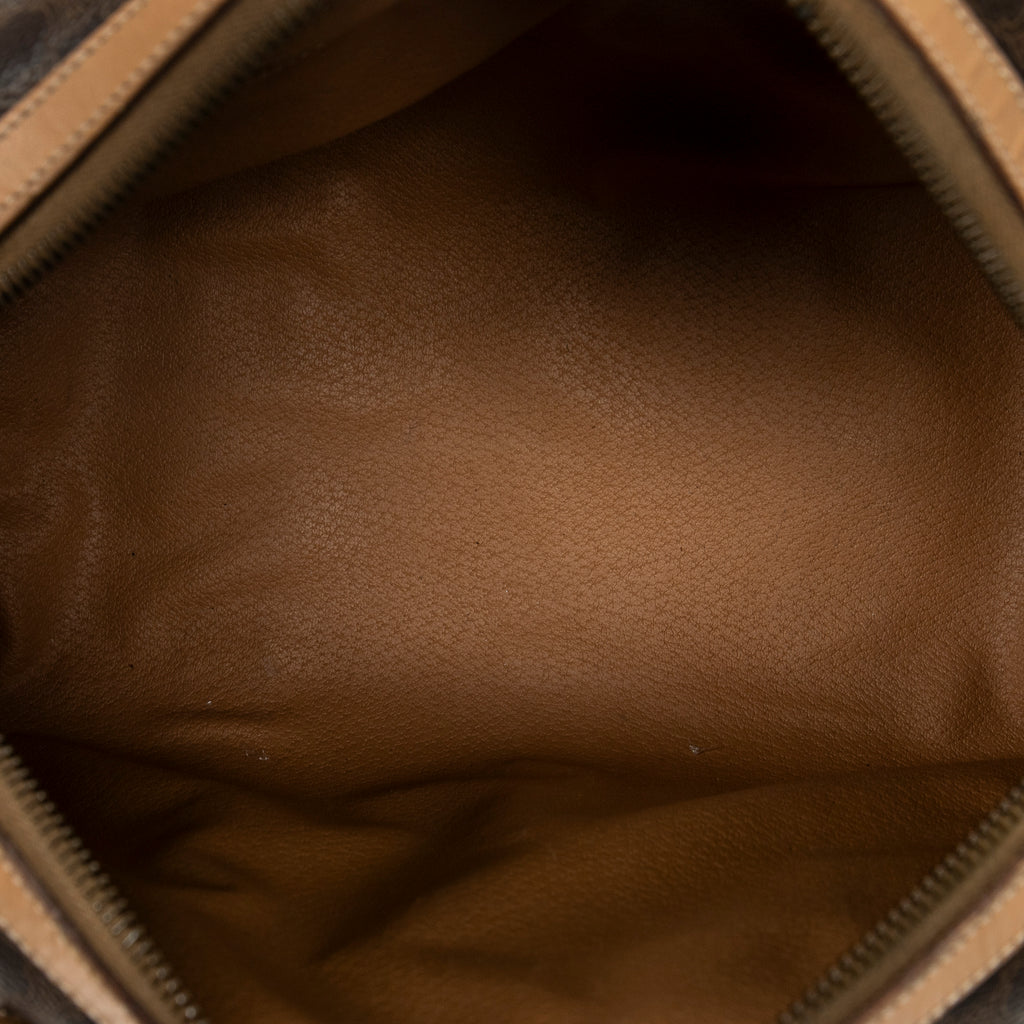 Handbag Mini Boston Brown Macadam Coated Canvas