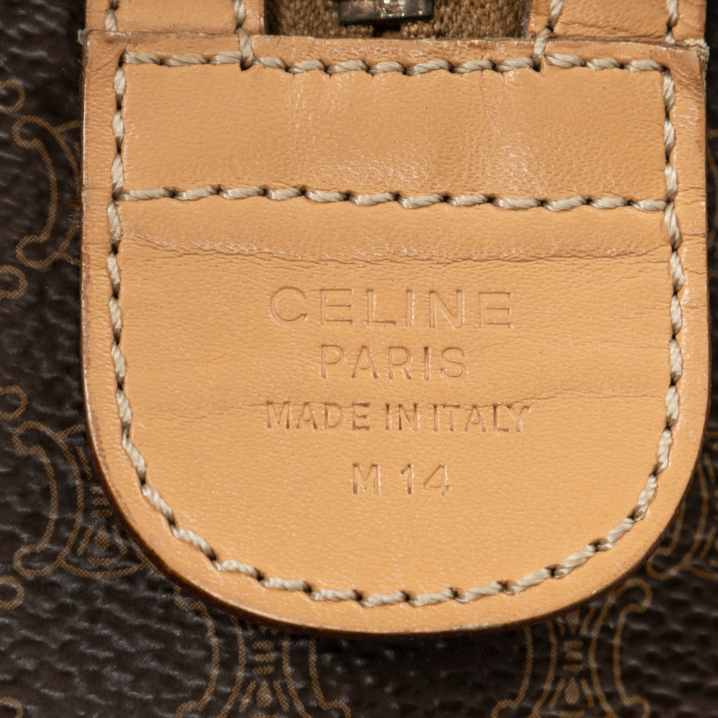 Handbag Mini Boston Brown Macadam Coated Canvas