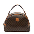 Handbag Vintage Dome Top Handle Brown Macadam Coated Canvas