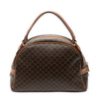 Handbag Vintage Dome Top Handle Brown Macadam Coated Canvas