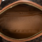 Handbag Vintage Dome Top Handle Brown Macadam Coated Canvas
