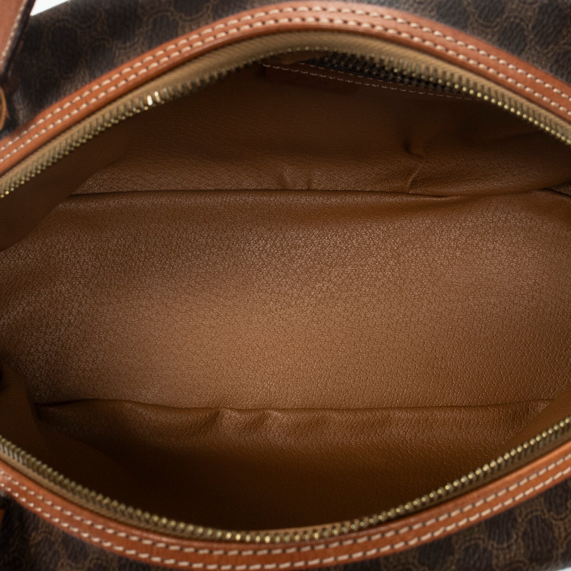 Handbag Vintage Dome Top Handle Brown Macadam Coated Canvas