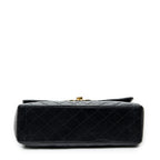 Shoulder Bag Maxi Jumbo XL Flap Black Quilted Lambskin Leather