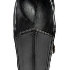 Bolso de Hombro Vintage Cierre Push Lock Solapa Recta Piel de Cordero Acolchada Negra