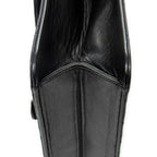 Bolso de Hombro Vintage Cierre Push Lock Solapa Recta Piel de Cordero Acolchada Negra