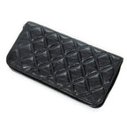 Wallet CC Paris New York Zip Around Wallet Black Double Quilted Stitch Leather