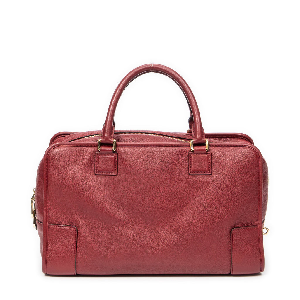 Handbag Amazona 36 Burgundy Grained Calfskin Leather