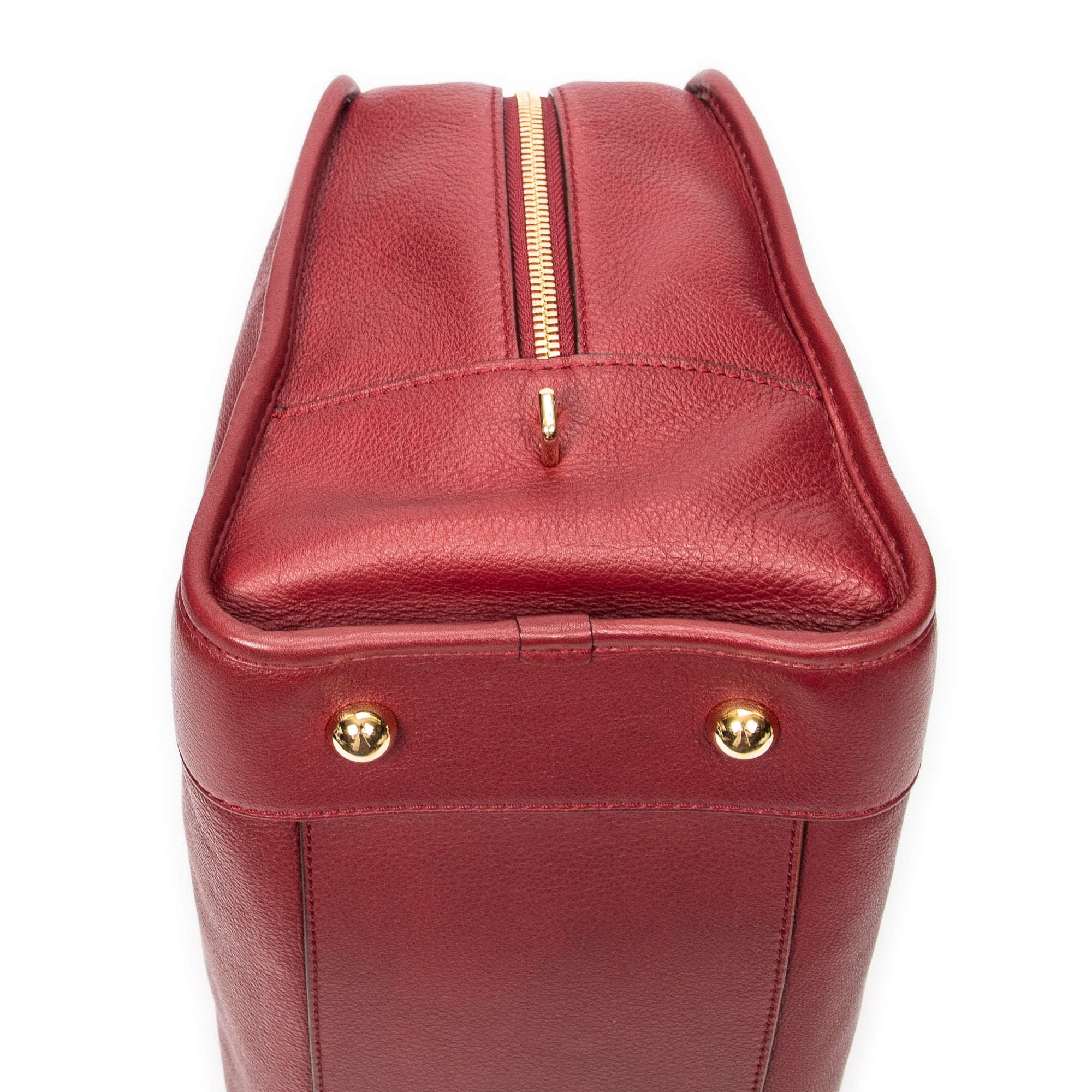 Handbag Amazona 36 Burgundy Grained Calfskin Leather