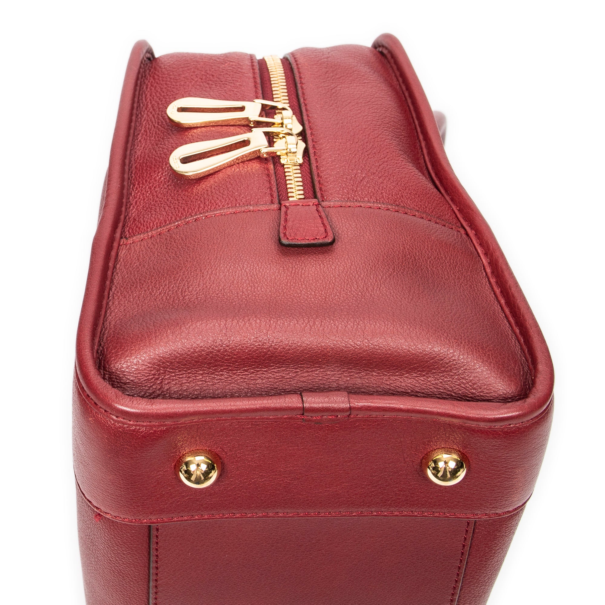 Handbag Amazona 36 Burgundy Grained Calfskin Leather