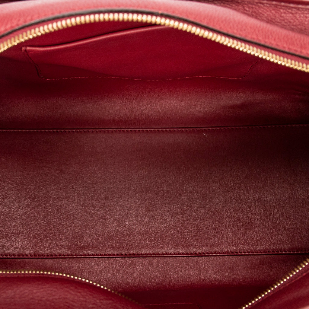 Handbag Amazona 36 Burgundy Grained Calfskin Leather