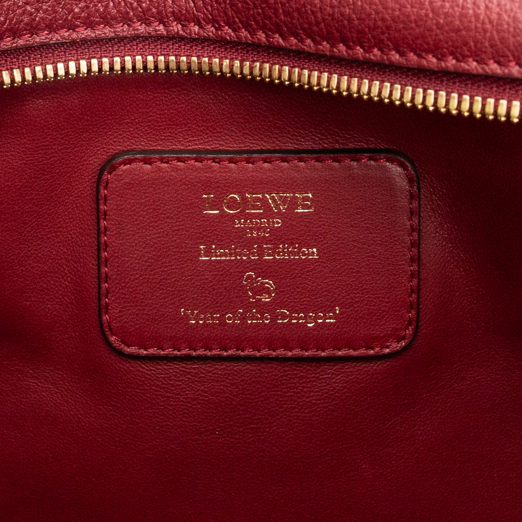 Handbag Amazona 36 Burgundy Grained Calfskin Leather
