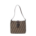 Shoulder Bag Square Slip Pocket Shoulder Tote Brown Zucca Canvas