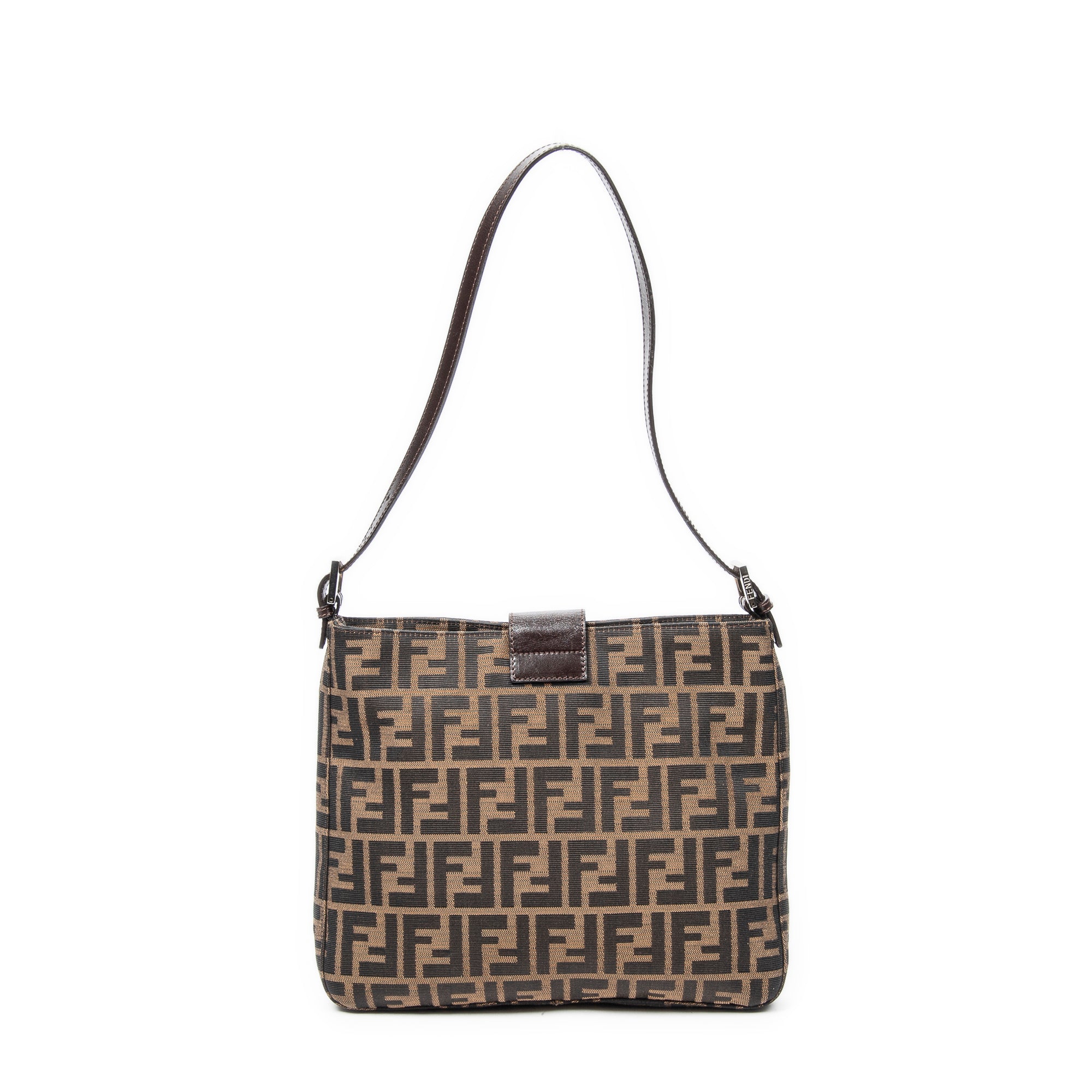 Shoulder Bag Square Slip Pocket Shoulder Tote Brown Zucca Canvas