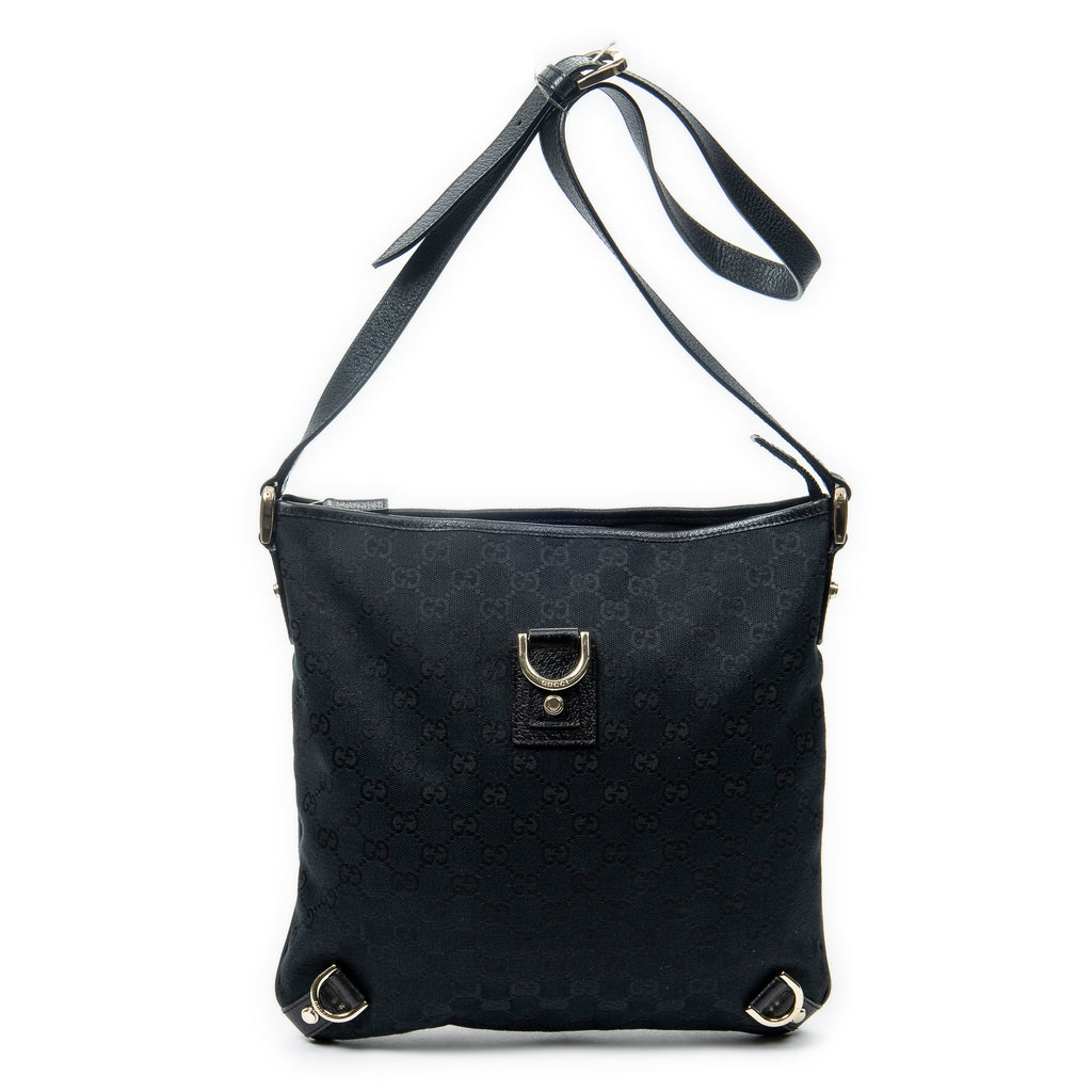 Shoulder Bag Abbey Crossbody Black Monogrammed Canvas