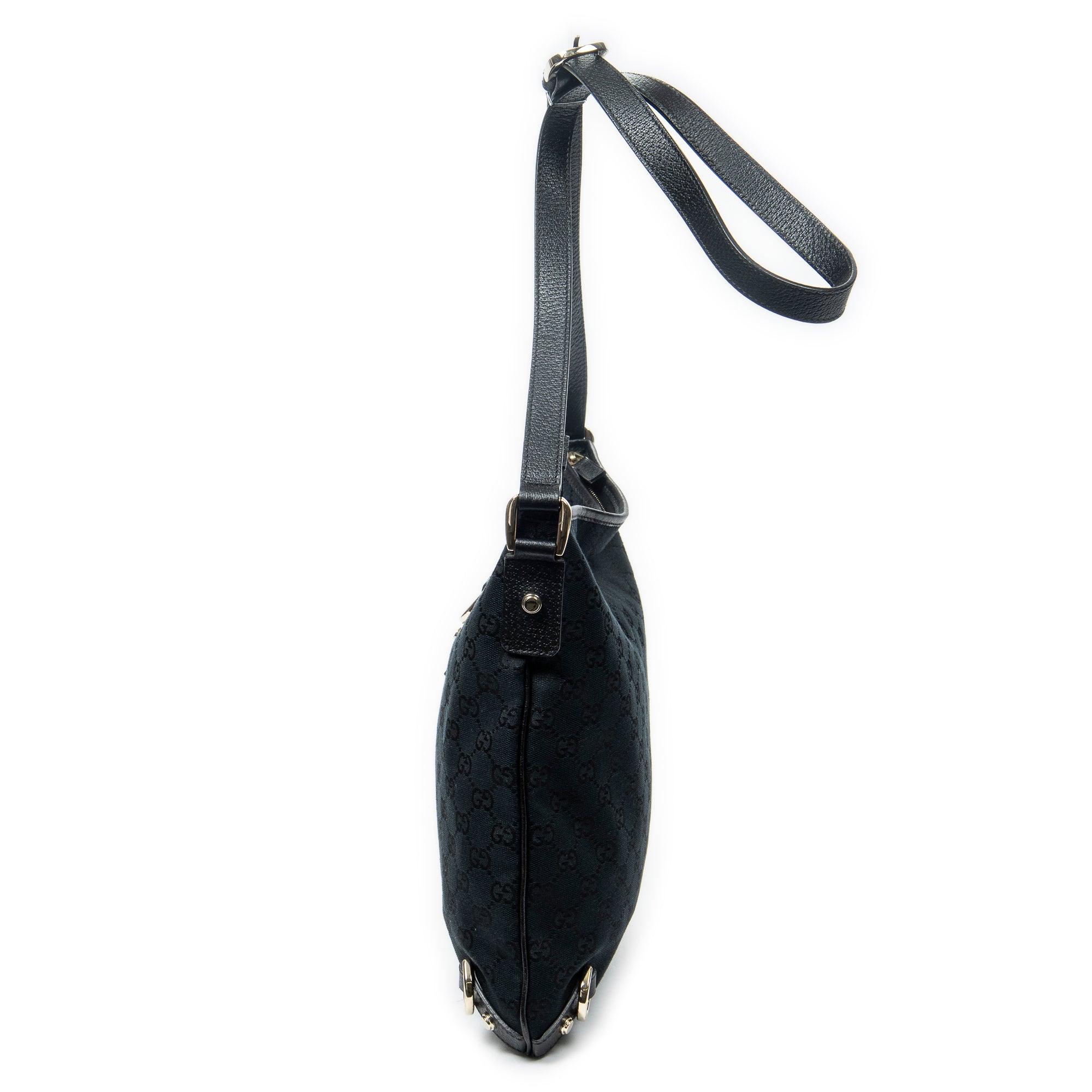 Shoulder Bag Abbey Crossbody Black Monogrammed Canvas