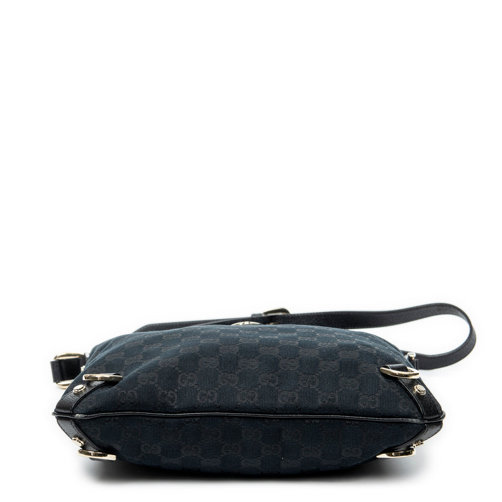 Shoulder Bag Abbey Crossbody Black Monogrammed Canvas