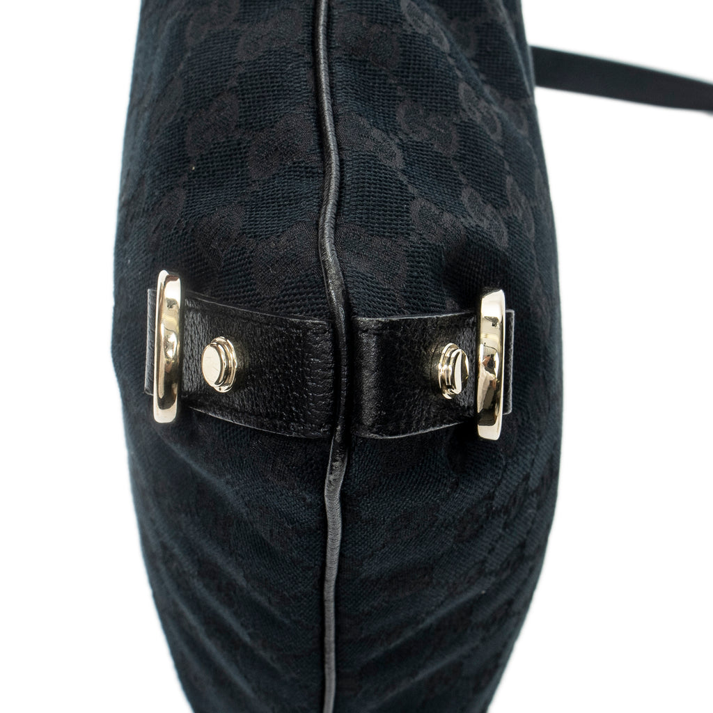 Shoulder Bag Abbey Crossbody Black Monogrammed Canvas