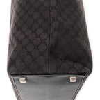 Shoulder Bag Shopping Tote Black Macadam Canvas