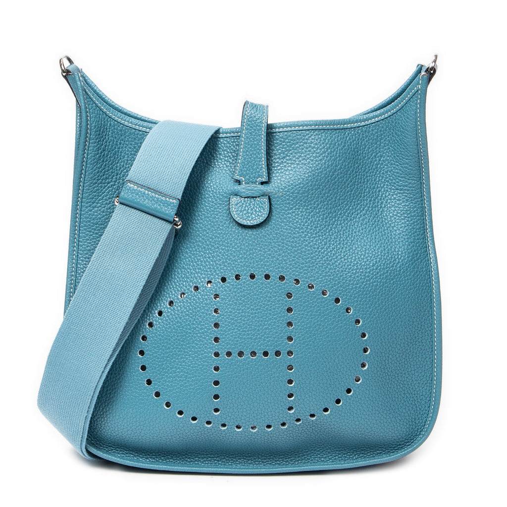 Shoulder Bag Evelyne III GM Blue Jean Clemence Leather