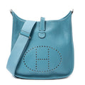 Shoulder Bag Evelyne III GM Blue Jean Clemence Leather