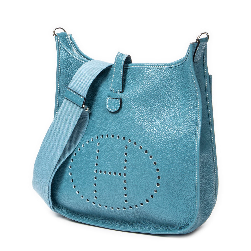 Shoulder Bag Evelyne III GM Blue Jean Clemence Leather