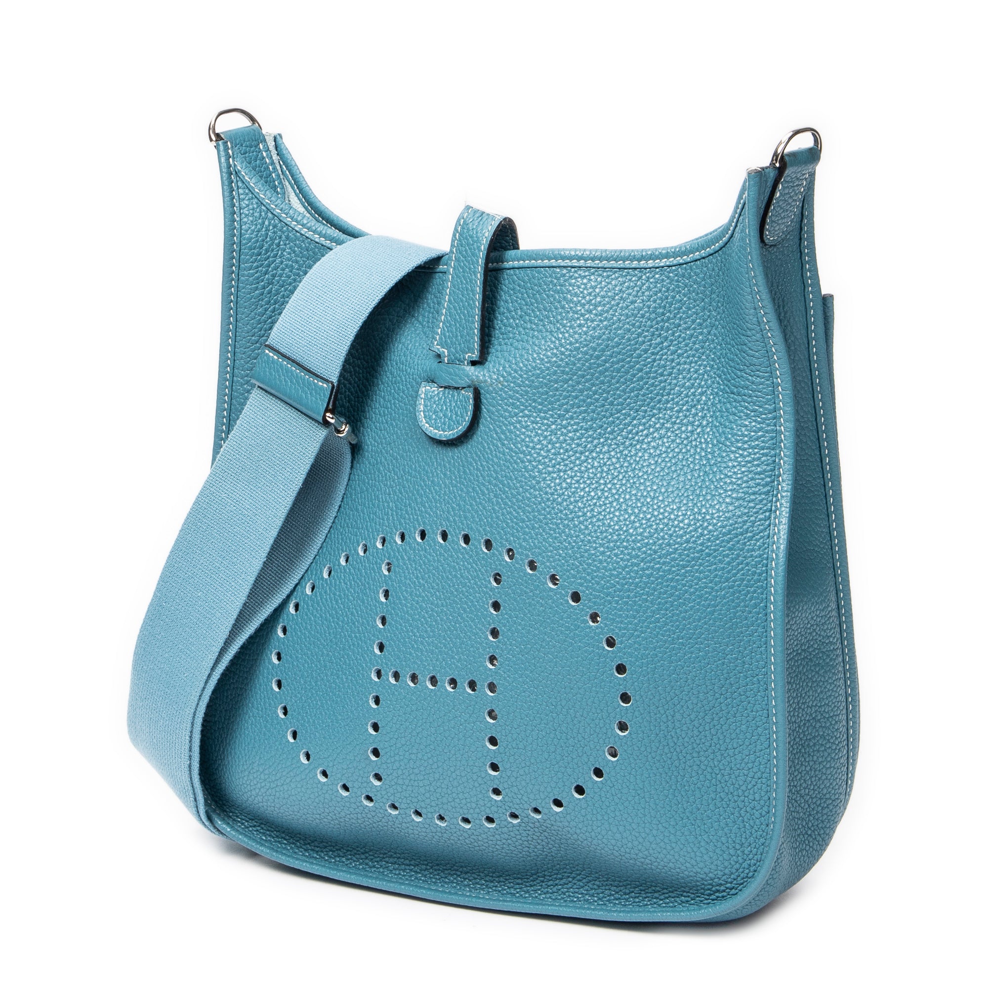 Shoulder Bag Evelyne III GM Blue Jean Clemence Leather
