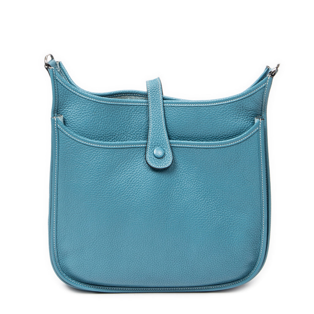 Shoulder Bag Evelyne III GM Blue Jean Clemence Leather