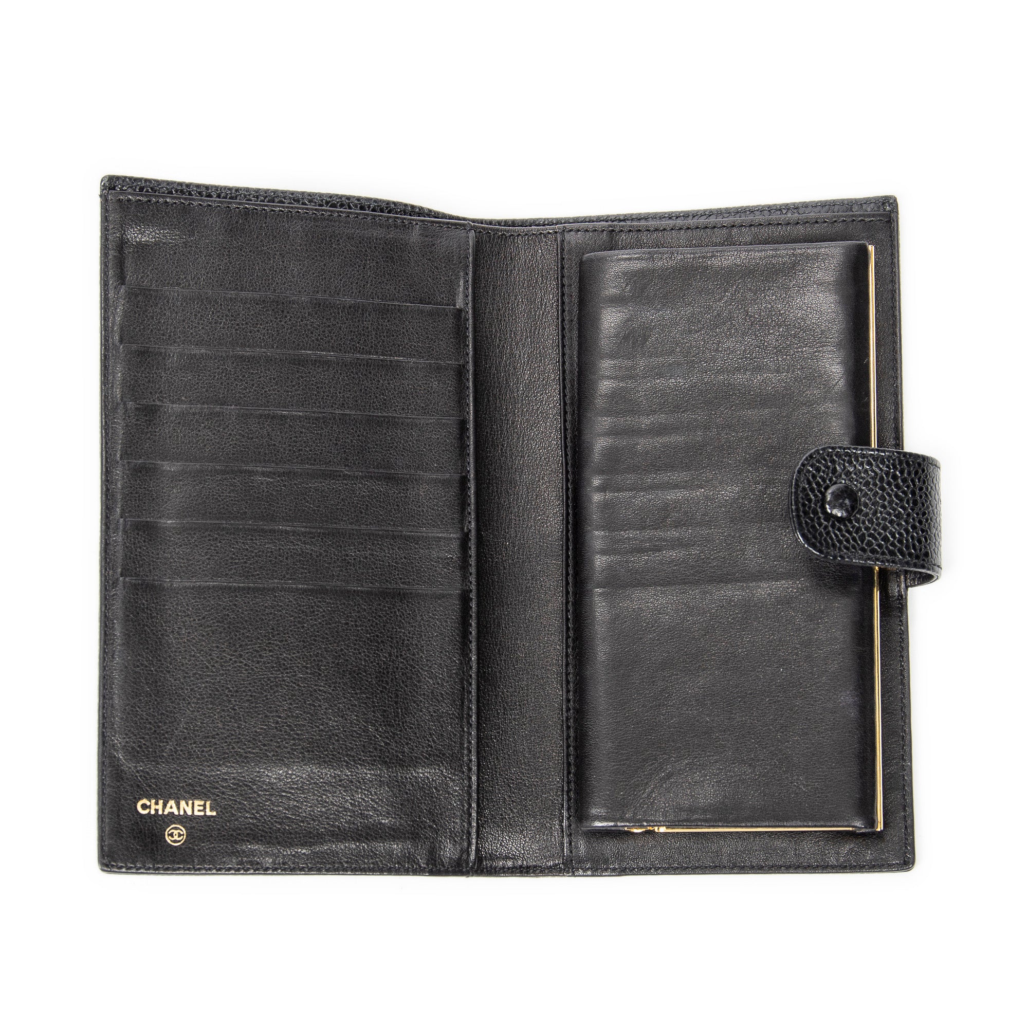 Wallet CC Timeless French Purse Wallet Black Caviar Leather