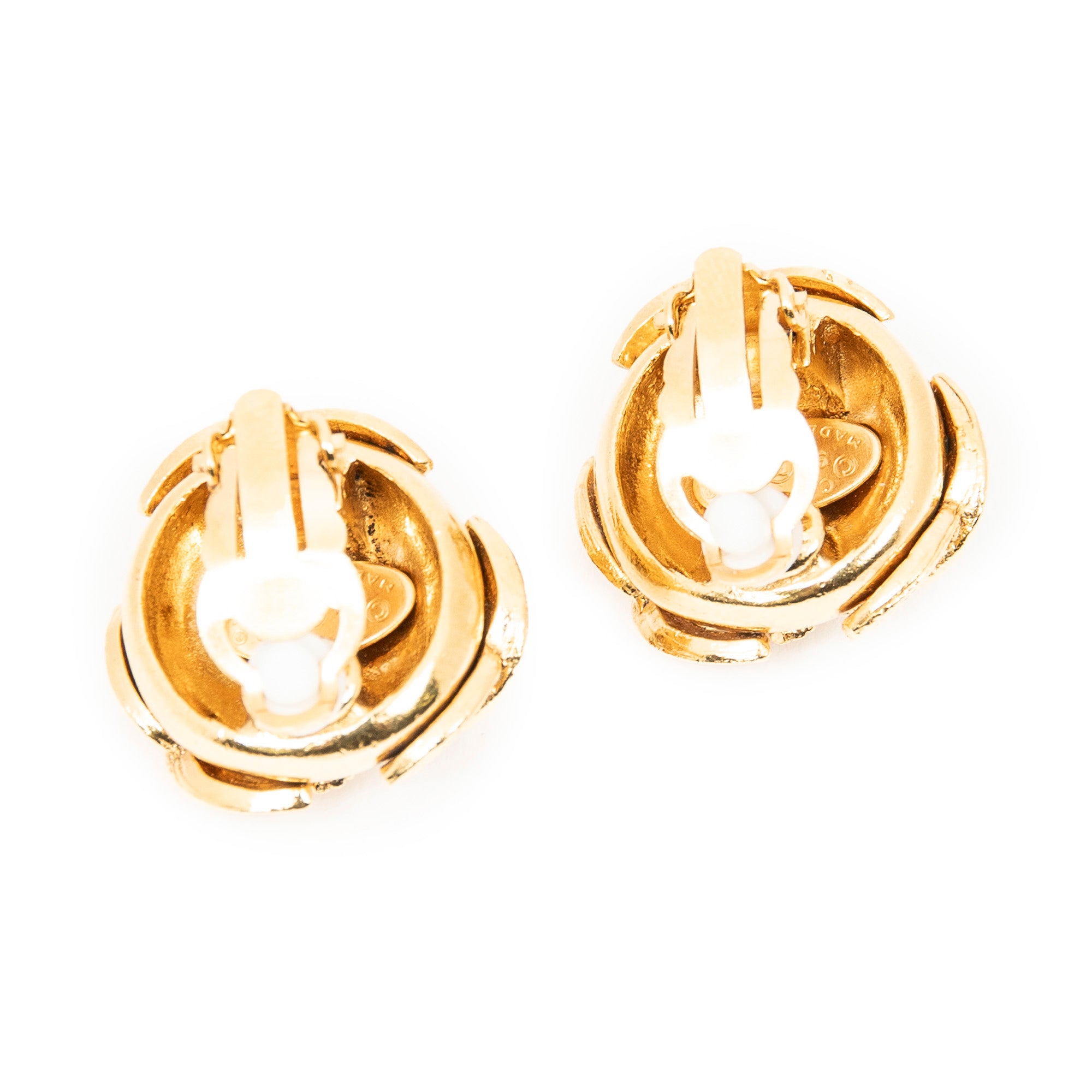 Earrings CC Round Clip On Earrings Gold Gold Plated