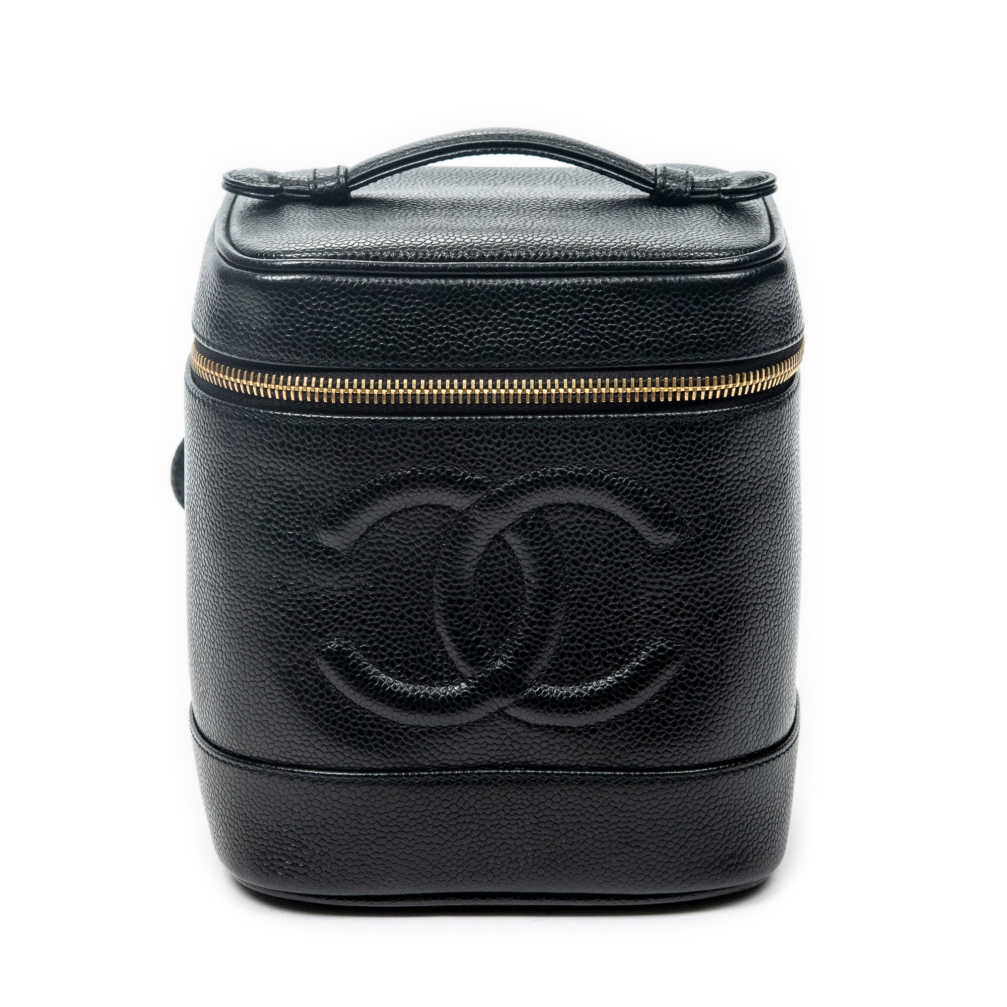 Handbag CC Tall Vanity Case Black Caviar Leather