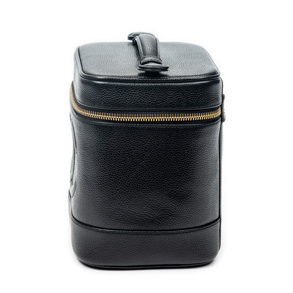 Handbag CC Tall Vanity Case Black Caviar Leather