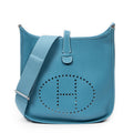 Shoulder Bag Evelyne III GM Blue Jean Clemence Leather