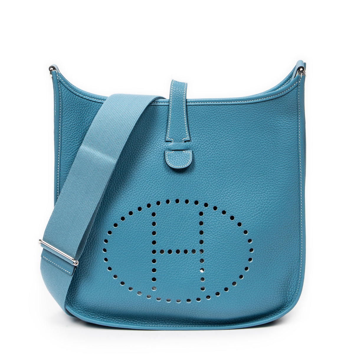 Shoulder Bag Evelyne III GM Blue Jean Clemence Leather