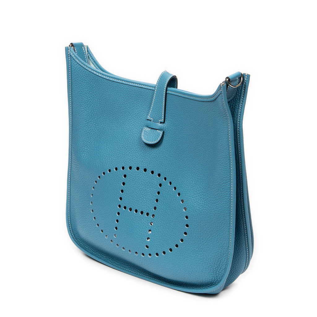 Shoulder Bag Evelyne III GM Blue Jean Clemence Leather