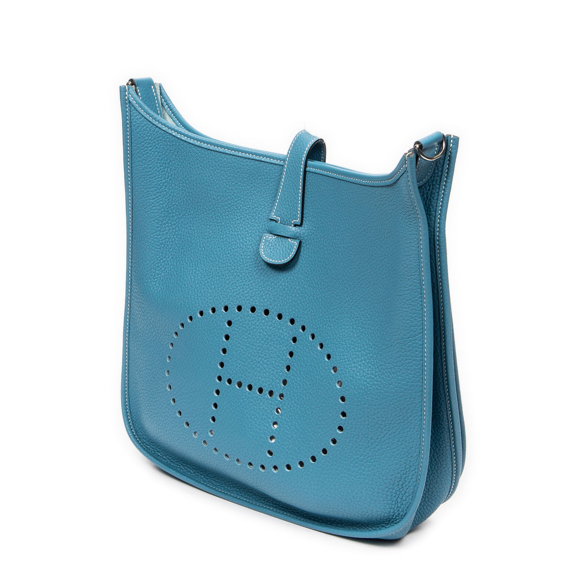 Shoulder Bag Evelyne III GM Blue Jean Clemence Leather
