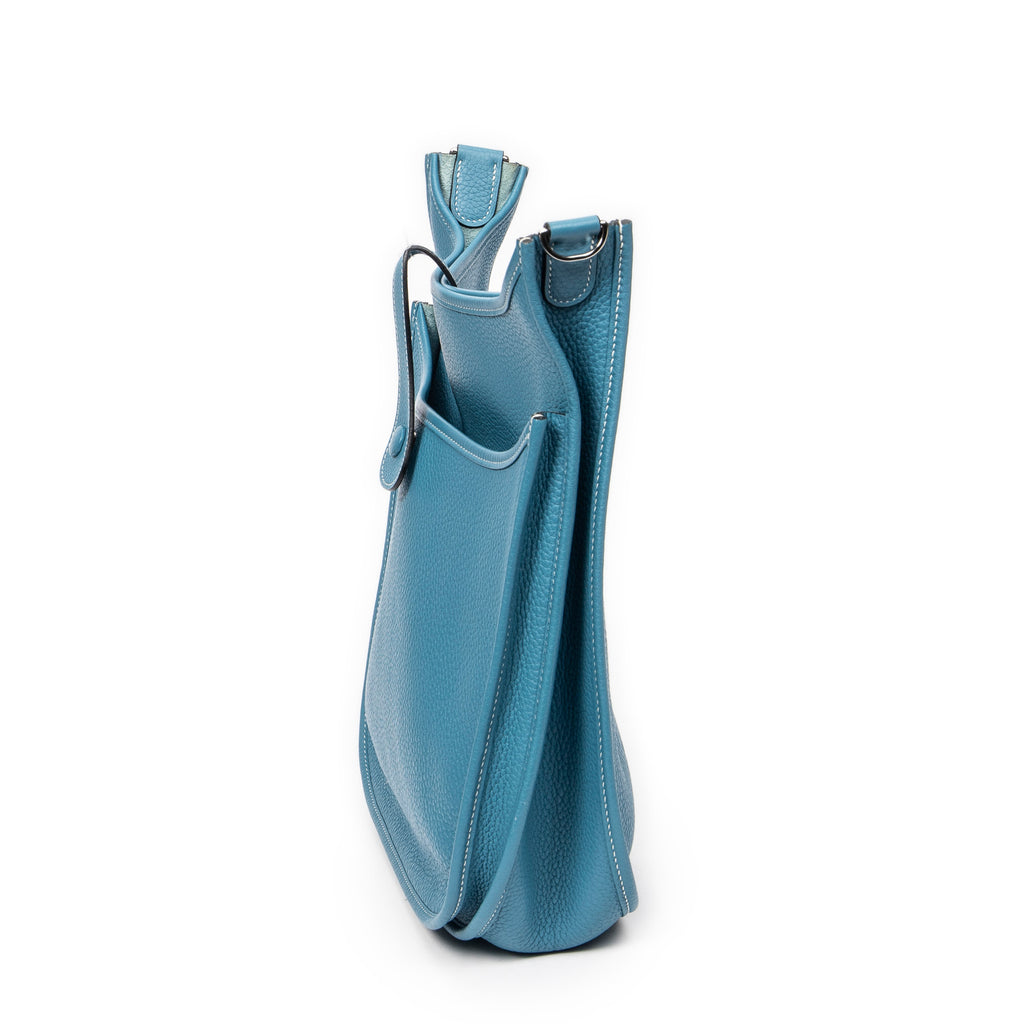 Shoulder Bag Evelyne III GM Blue Jean Clemence Leather