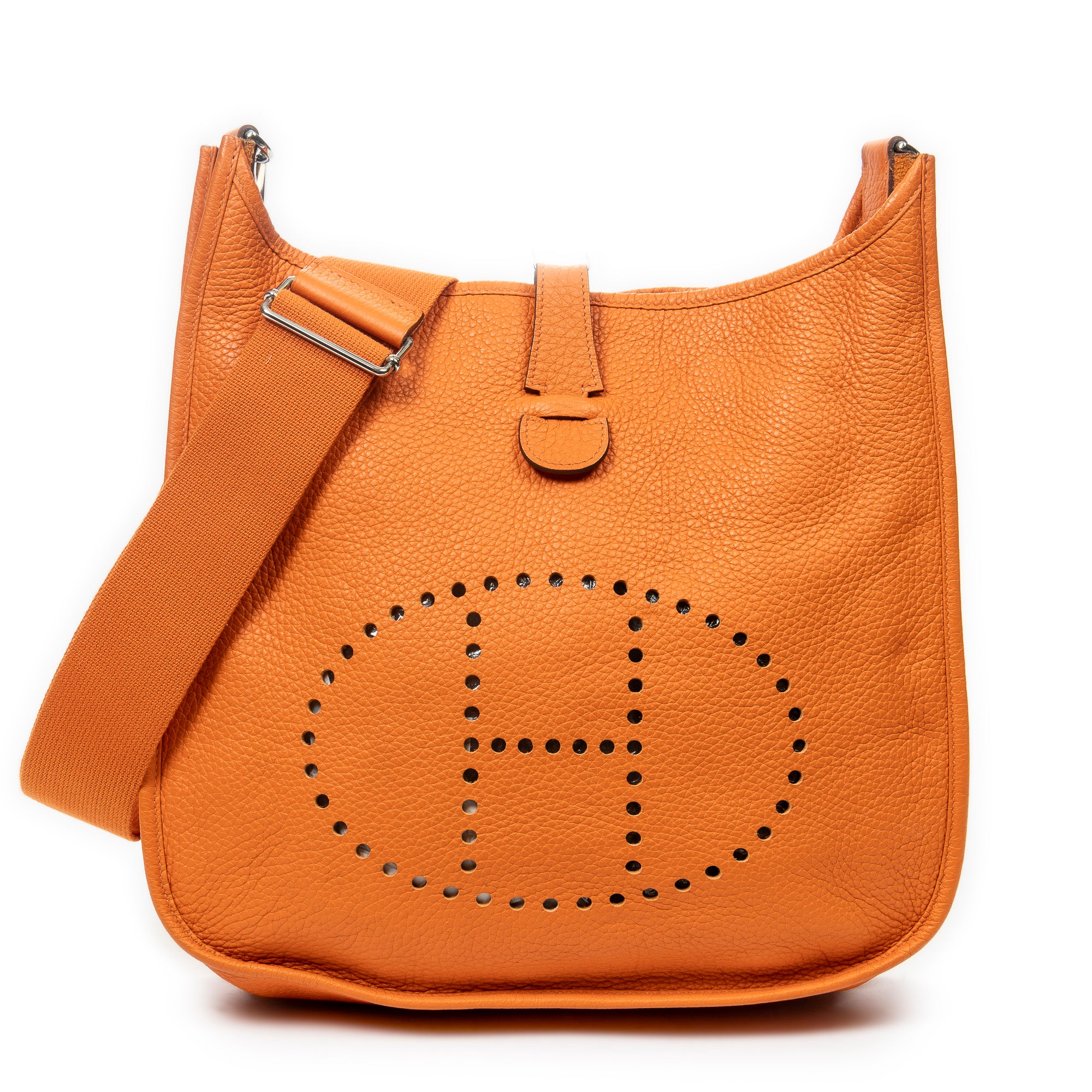 Shoulder Bag Evelyne III GM Orange Clemence Leather