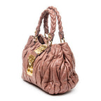 Shoulder Bag Bauletto Aperto Pink Matelasse Lux Leather