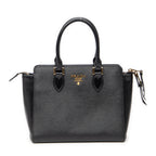 Shoulder Bag Small Top Handle Crossbody Black Saffiano Leather
