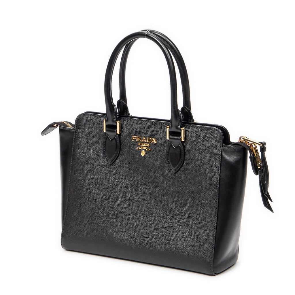 Shoulder Bag Small Top Handle Crossbody Black Saffiano Leather